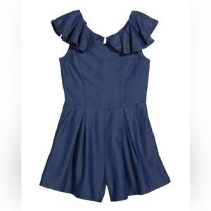 Habitual Girls Denim Chambray Romper Size 12